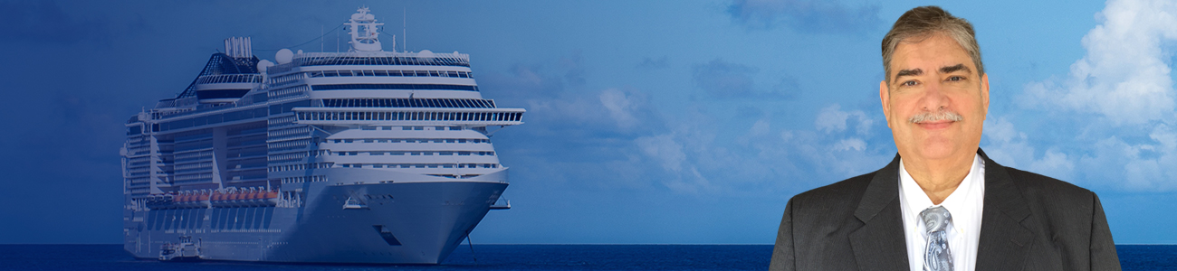 Glenn J. Holzberg with a cruise in the background